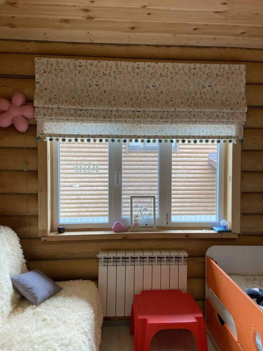 Римская штора с бахромой