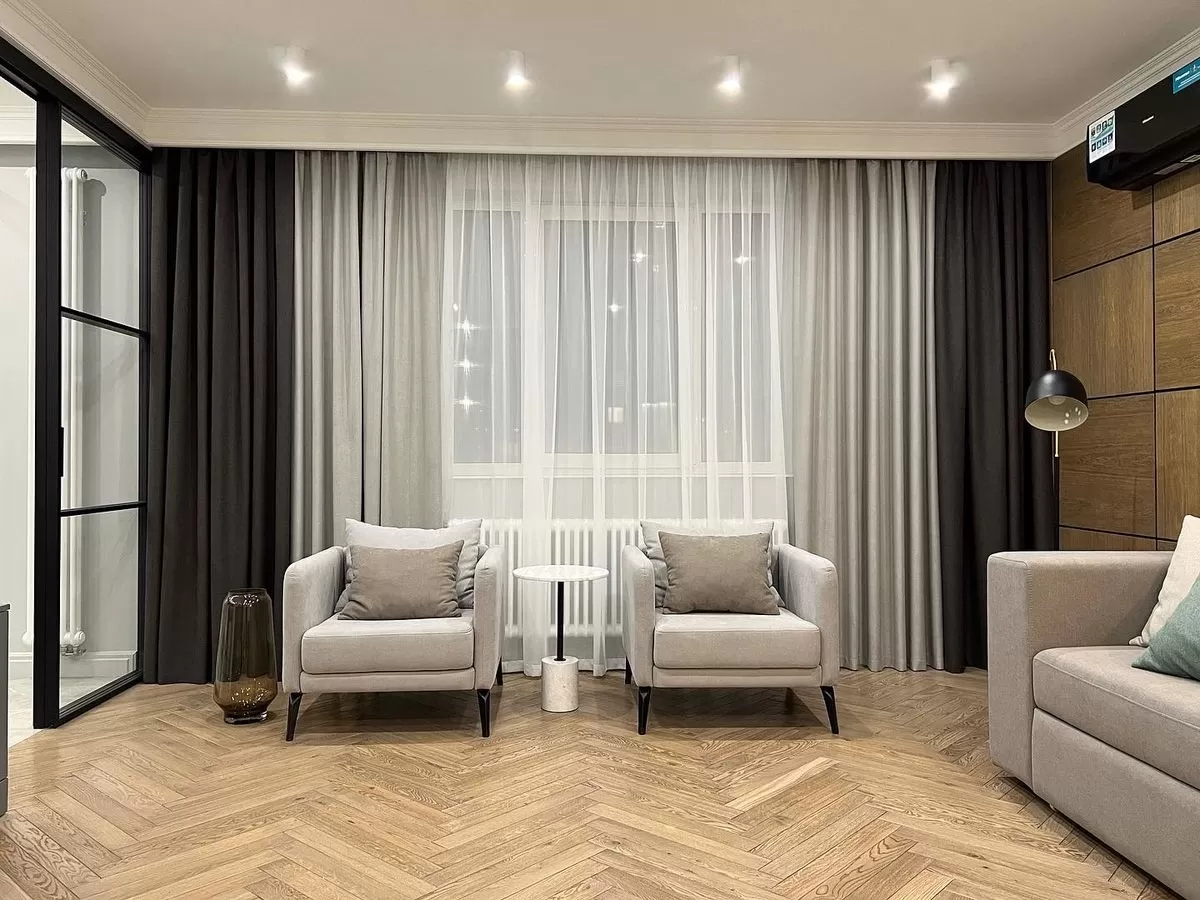 Портьеры в двух цветах и тюль однотонный 4.4/2.70