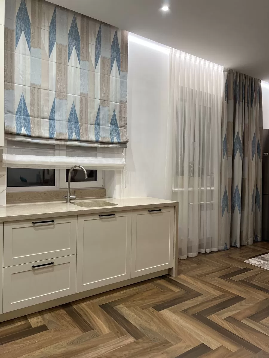 Римская штора двойная, полотна и тюль