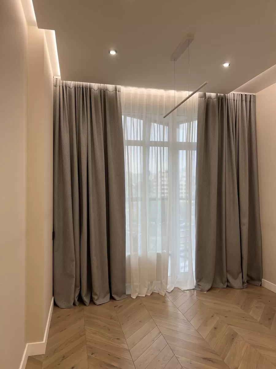 Портьеры в мелкий рисунок и вуаль