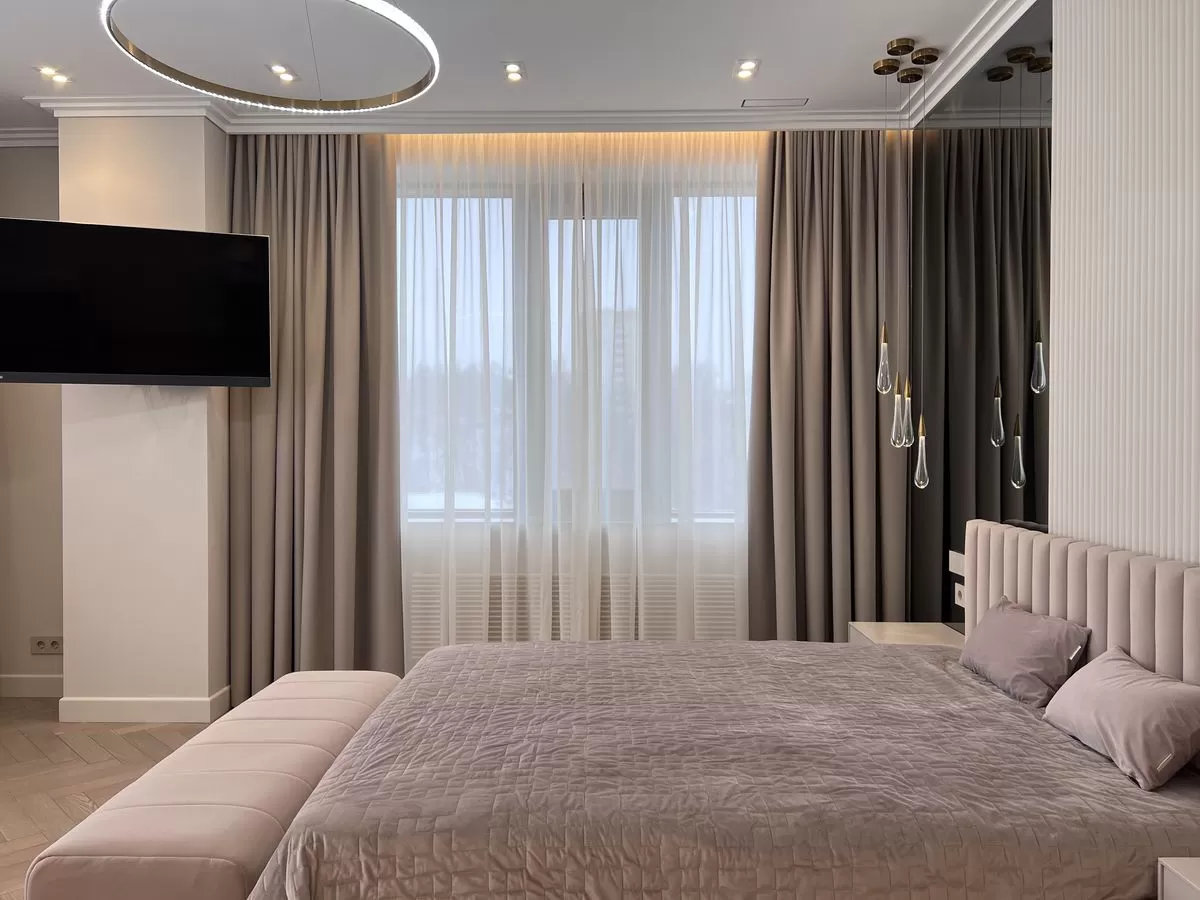 Тюль креп и атласные портьеры 4.20/3