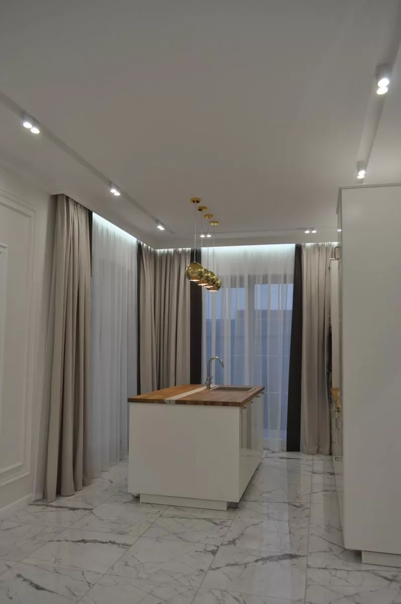 Портьеры с контрастной обтачкой и тюлем 2.30/2.70 (количество 2 шт)