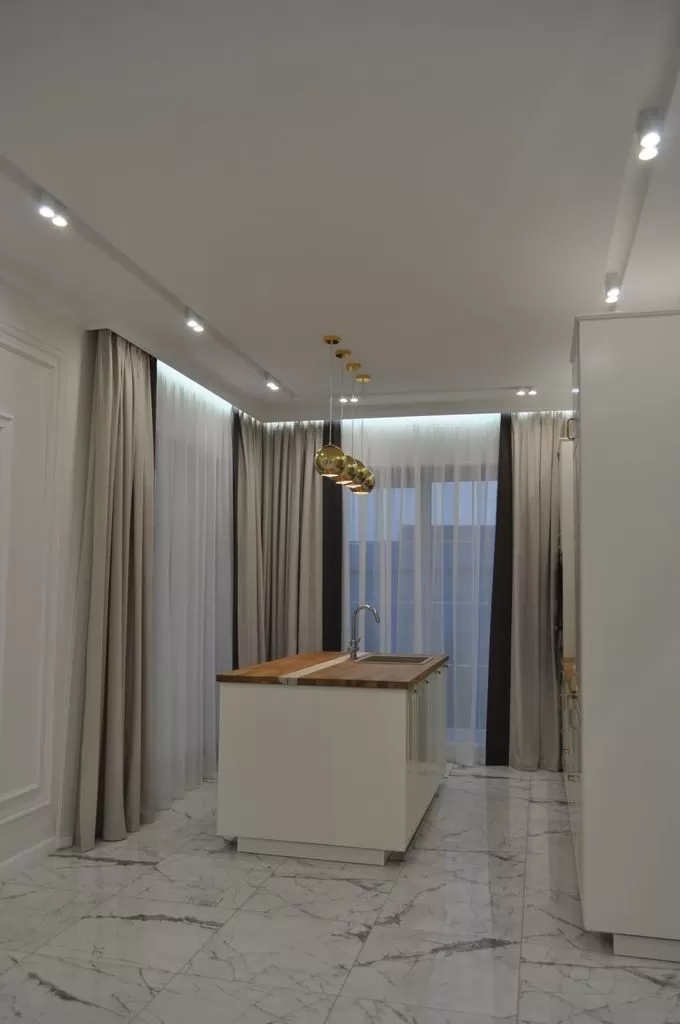 Портьеры с контрастной обтачкой и тюлью 2.30/2.70 (2 шт)